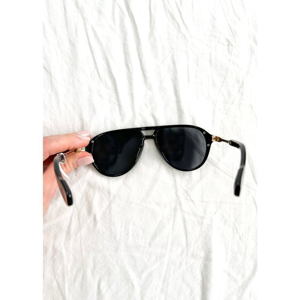 NEW VZN Frames Sainte Maxi | Onyx Black Round Aviator Sunglasses - Picture 7 of 7